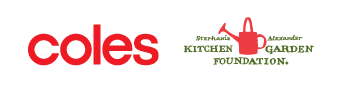 Coles and Stephanie Alexander Kitchen Garden Foundation logos Coles and Stephanie Alexander Kitchen Garden Foundation logos