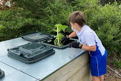 Student composting Student composting