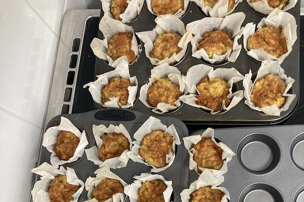 Tray of carrot muffins