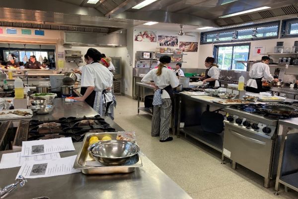 Students in kitchen