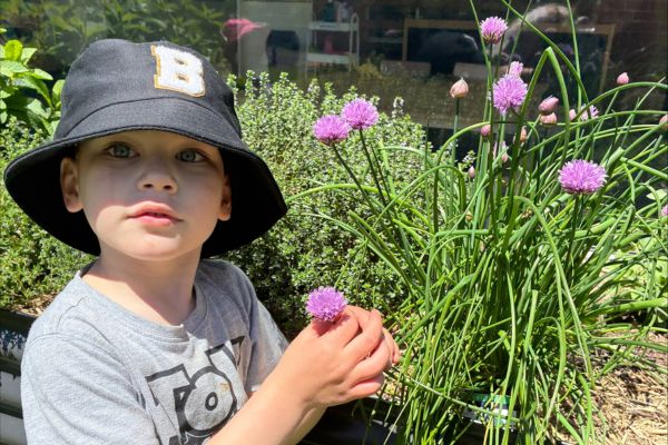 A child in the garden