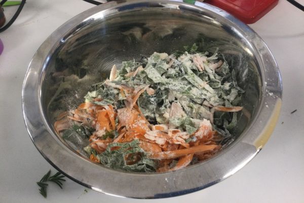 Okonomiyaki in the making