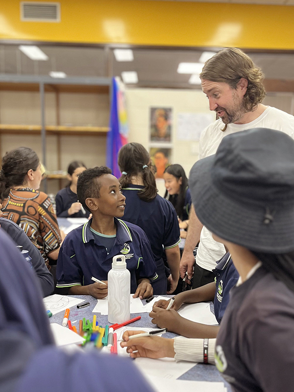 Debney Meadows mural workshop with David Booth