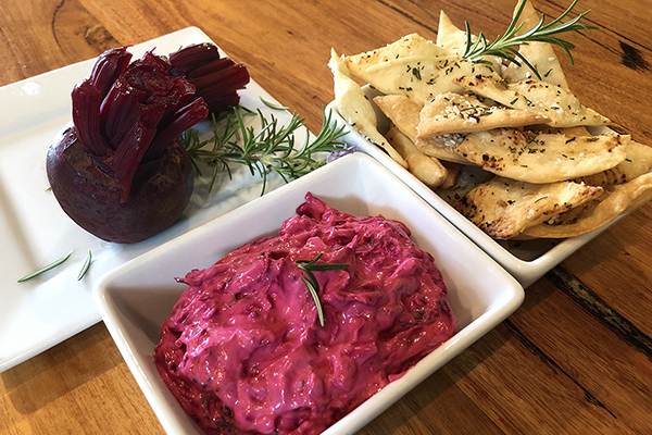 Student-made dip and lavosh